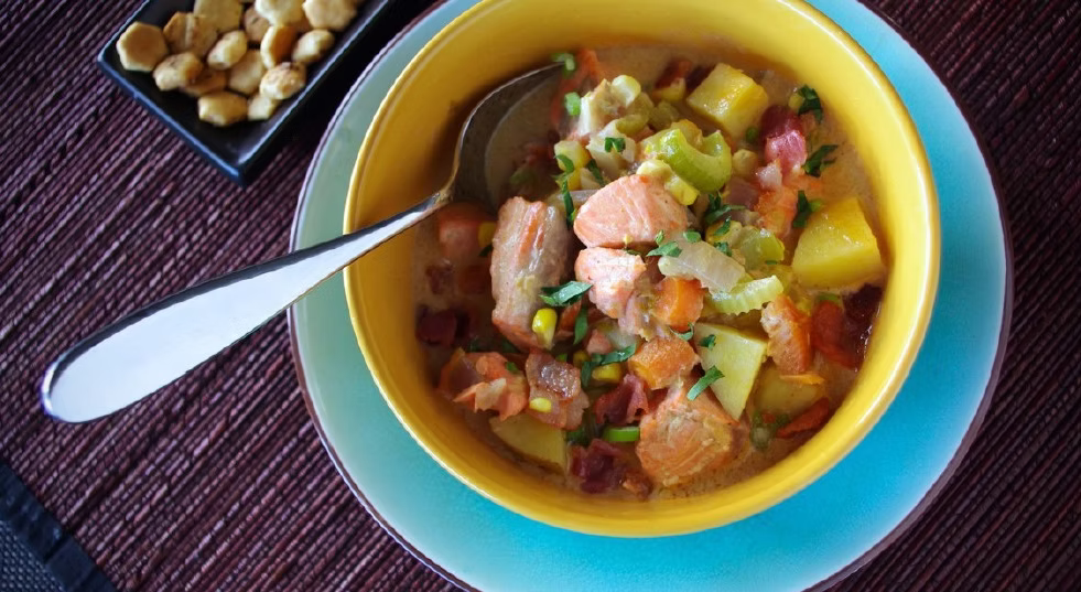 Copper River Coho Salmon Corn Chowder