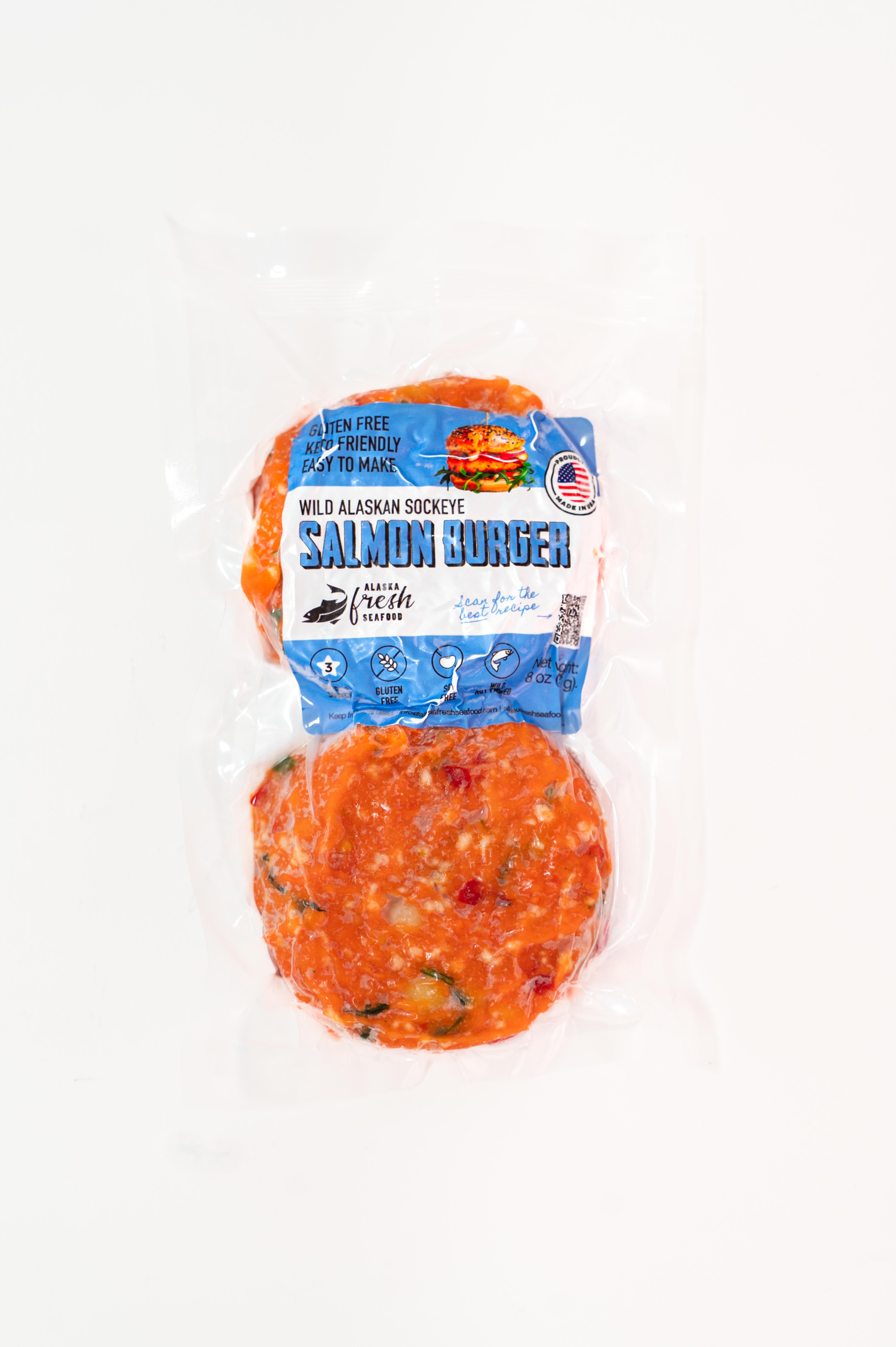 Alaska Fresh Seafood Wild Alaskan Salmon Burgers (8oz)
