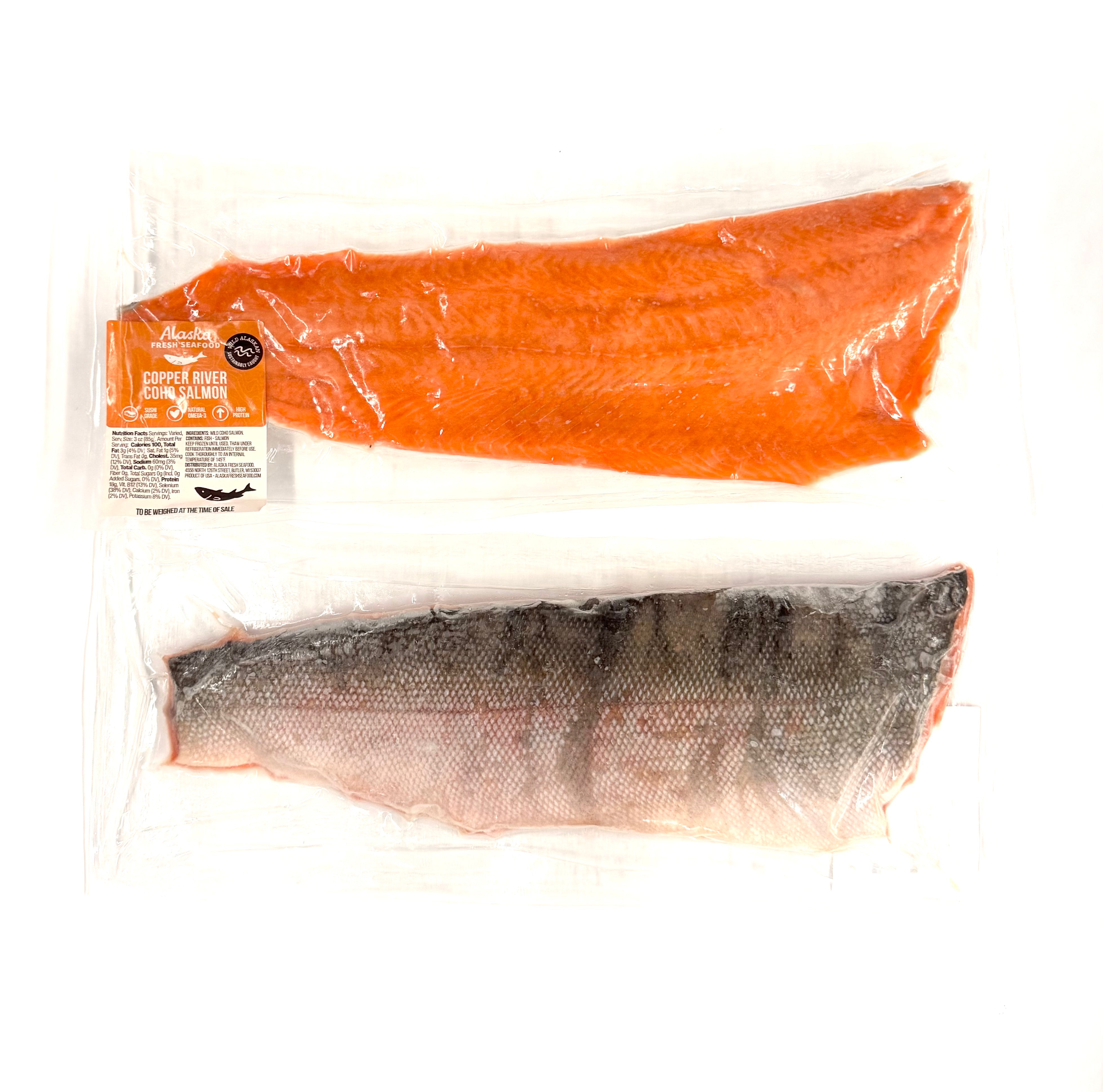 Copper River Coho Salmon Fillet (Full Side)