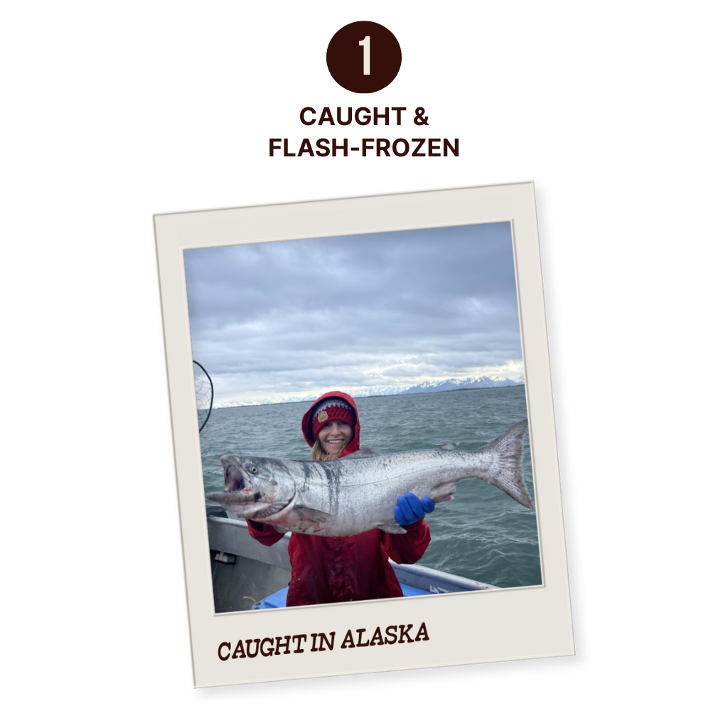 Fisherwomen with wild caught seafood in Alaska