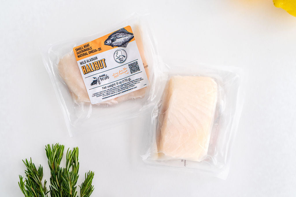 Alaska Fresh Seafood's Wild Halibut in packaging