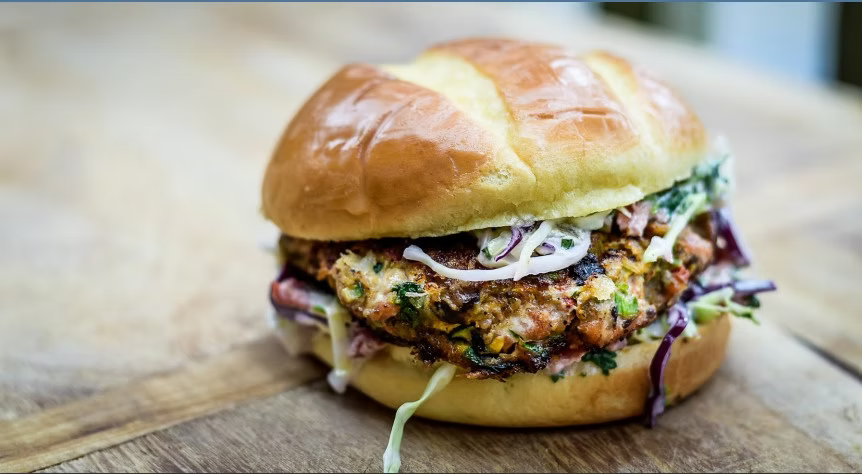 Super Easy Copper River Sockeye Salmon & Black Bean Burger