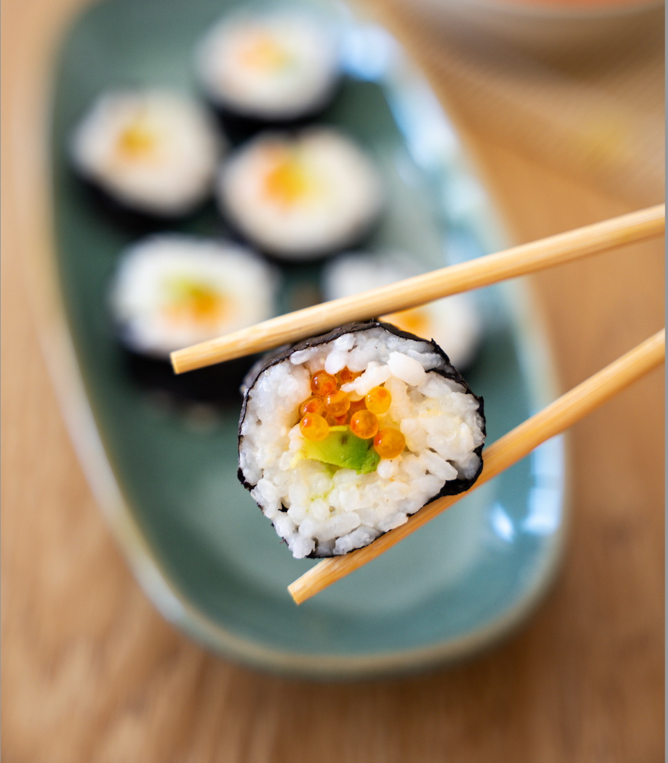 Maki with Alaska Salmon Roe and Avocado