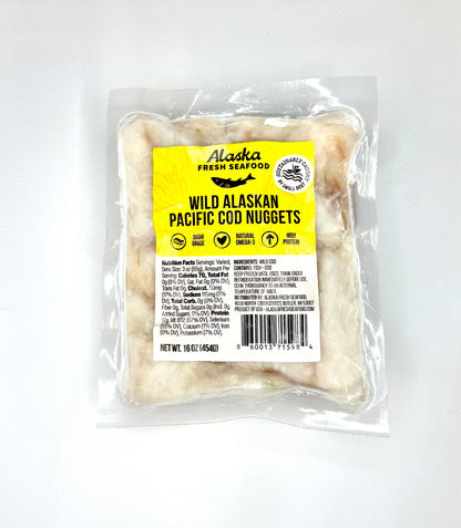 Wild Alaskan Pacific Cod Nuggets (1lb)