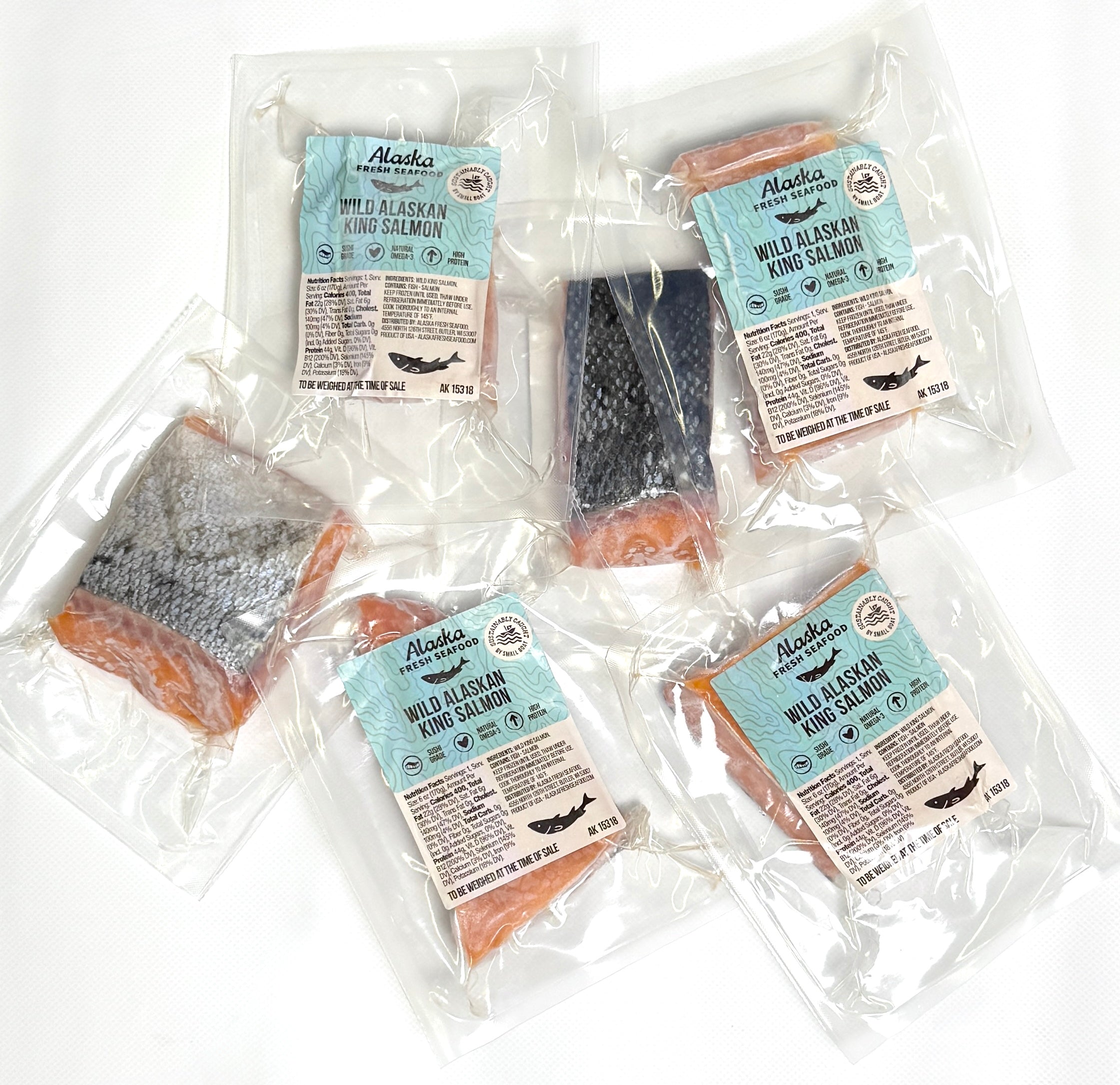 Wild Alaskan King Salmon Portions